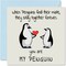 Romantic Valentine&#39;s Day Card - &quot;You Are My Penguin&quot; - Cute Greeting Card for Wife/Husband, Boyfriend/Girlfriend, Partner, or Fiance - For Anniversary, Wedding or Birthday - 5.7&quot; x 5.7&quot; w/ Envelope
