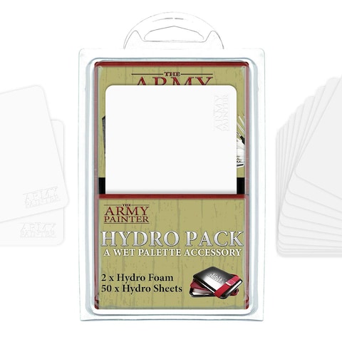 The Army Painter Hydro Pack Palette Paper for Acrylic Paint. 50 Wet Pallet Paper and 2 Wet Palette Sponges to Stay Wet Palette for Acrylic Painting and Miniature
