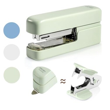 deli Stapler, Desktop Staplers with Integrated Staple Remover, 40 Sheet Capacity Office Stapler, Green