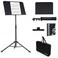 AODSK Sheet Music Stand,5 in 1 Dual-Use Folding Sheet Music Stand &amp; Desktop Book Stand with Portable Carrying Bag &amp; Music Sheet Clip Holder &amp; Sheet Music Book(Black) (AS-M55)