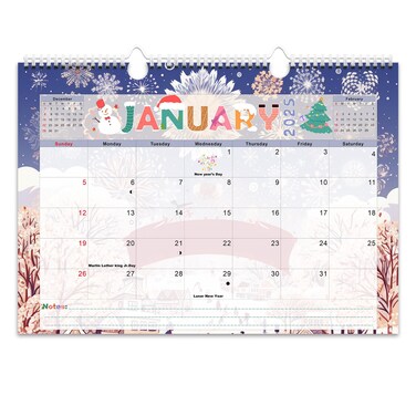 AECCN Calendar 2025, 2025 Wall Calendar from Jan. 2025 - Jun. 2026, Anti Ink Bleed and Durable, 17" x 12" Large Seasonal Calendar for Home &amp; Office Planning