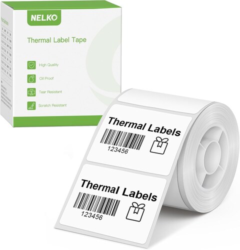 Thermal Labels for Nelko PM220 Label Maker, 1.57&#39;&#39; x 1.18&#39;&#39; (40x30mm) Thermal Sticker Label, Waterproof, Multi-Purpose Label Tape, 1 Roll of 230 Self-Adhesive Thermal Paper (White)