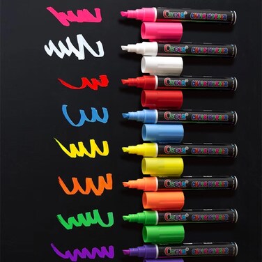 8 Pack Liquid Chalk Markers,Dry Erase Markers &amp; Window Markers for Blackboards,Chalkboard Menu Board &amp; Glass Car Window