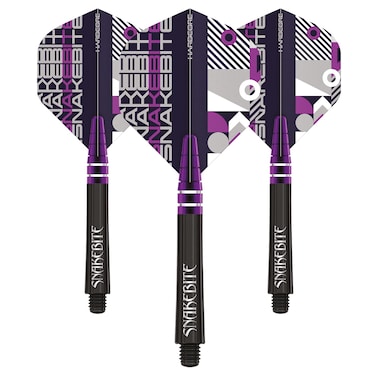 RED DRAGON Peter Wright Snakebite Purple Hardcore Flight and Nitrotech Stem Combo