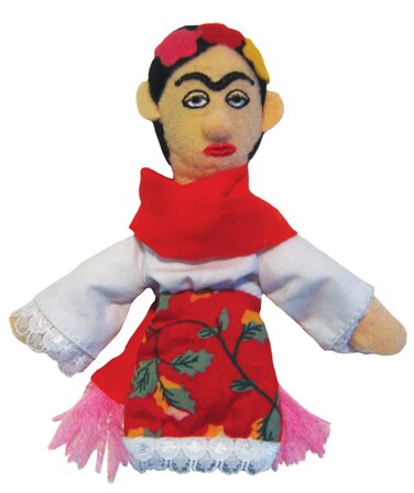 The Unemployed Philosophers Guild Frida Kahlo Plush Finger Puppet and Refrigerator Magnet