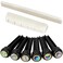 Blisstime 6 String Acoustic Guitar Bone Bridge Saddle and Nut and 6pcs Ebony Guitar Bridge Pins