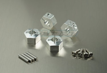 Raidenracing Aluminum Alloy 12mm X 7mm Widen Wheel Hub Hex Drive Adaptor for RC Crawler SCX10 F350 Wraith Silver