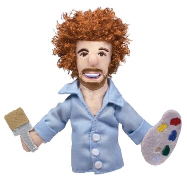 The Unemployed Philosophers Guild Bob Ross Plush Finger Puppet and Refrigerator Magnet