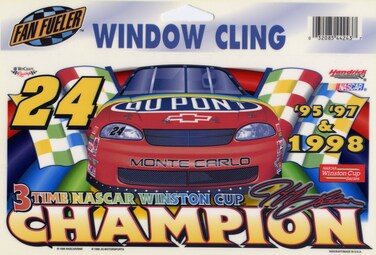 Jeff Gordon 3 Time Nascar Winston CUP Window Cling