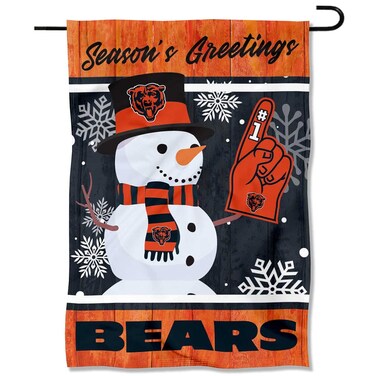 Chicago Bears Holiday Winter Snow Garden Flag Double Sided Banner