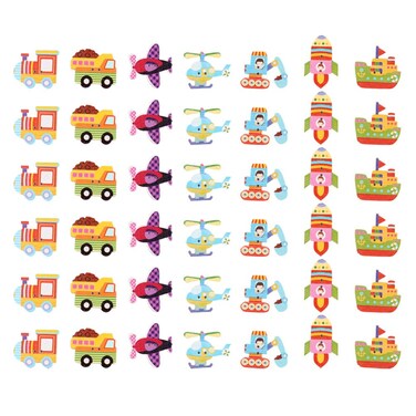 Exceart 50pcs Wooden Buttons Cartoon Car Truck Airplane Boat Buttons Two Holes Buttons for DIY Craft Sewing Card Making Scrapbooking Mixed Color