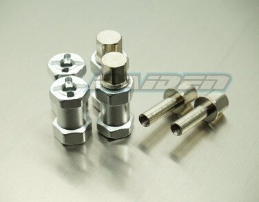 Raidenracing Aluminum Alloy 12mm X 20mm Widen Wheel Hub Hex Drive Adaptor for RC Crawler SCX10 F350 Wraith Silver