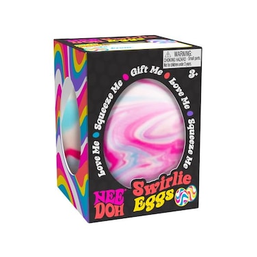 Schylling NeeDoh Swirlie Egg - Sensory Squeeze Toy - Satisfying Dough Filling - 2.5" Tall - Color May Vary (Pack of 1)