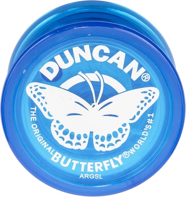 Duncan Toys Butterfly Yo-Yo, Beginner Yo-Yo with String, Steel Axle and Plastic Body, Blue