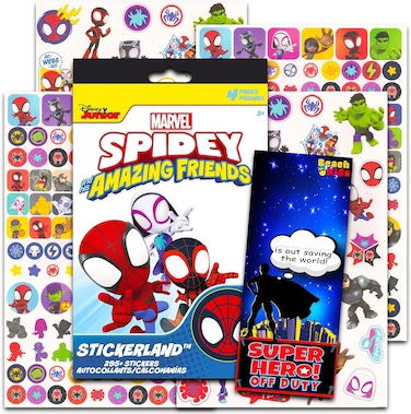Spidey Potty Training Stickers Bundle - Over 295 Spidey and His Amazing Friends Reward Stickers for Toddlers Plus Superhero Door Hanger   Spiderman Spidey Stickers Party Favors