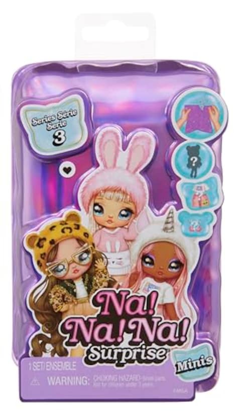 Na! Na! Na! Surprise Minis Series 3 Fashion Doll - Mystery Packaging with Confetti Surprise, Includes 4&quot; Small Doll, Outfit, Shoes, Poseable, Great Toy Gift for Kids Girls Boys Ages 4 5 6 7 8+ Years