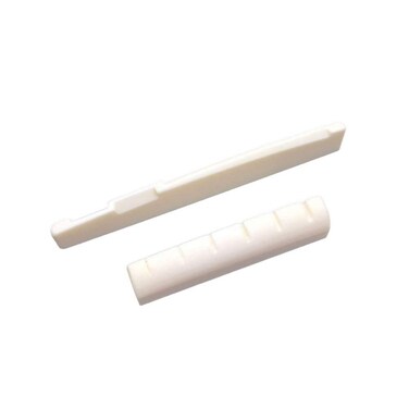 V Guitar 2pcs 6 String Acoustic Guitar Bone Bridge Saddles and Nuts Ox Bone Nuts Bass Guitar Bridge Parts White Bones