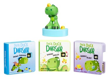 Little Tikes Story Dream Machine Duck, Duck, Dinosaur Story Collection, Storytime, Books, HarperCollins, Audio Play Character, Gift and Toy for Toddlers and Kids Girls Boys Ages 3+ Years
