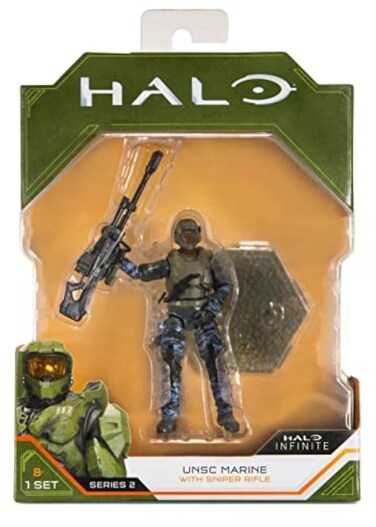 Halo Infinite World of Halo 4" Figures Series 1 2 3 4 Collection (Choose Figure) (UNSC Marine (w/Sniper Rifle))