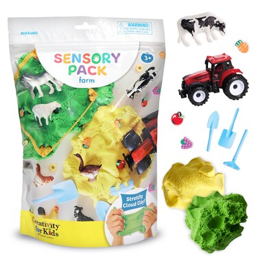Creativity for Kids Sensory Pack: Farm, Sensory Toys for Toddlers 3-4+, Pretend Play Farm Animals Toys, Toddler Travel Activities