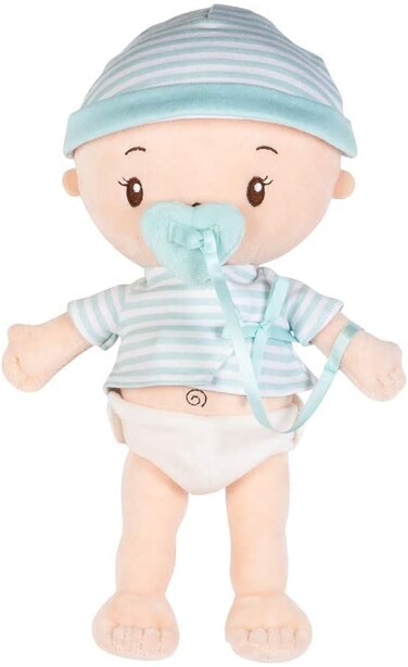 ADORA My First Baby Doll Girl, 13" Snuggly &amp; Huggable Doll with Ultra-Soft Squeezable Body, Magic Magnetic Pacifier &amp; Diaper in Pink Color, Doll Toy Birthday Gift for Ages 1+