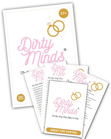 TDC Games Dirty Minds Bridal Shower Games for Adults, Bachelorette Party Games Quiz with Naughty Clues for 25 Guests, Adult Games for Game Night, Couples Games for Adults, Funny Wedding Shower Games
