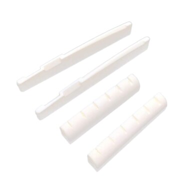 Exceart 2 Sets Acoustic Guitar Saddle Nut Guitar Nut Replacement Car Bonnet Blue Stripes Guitar Cattle Bone Bones Guitars Bridge Saddle Nut Musical Instrument Beef Bone White