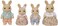Calico Critters Milk Rabbit Family - Set of 4 Collectible Doll Figures for Children Ages 3+