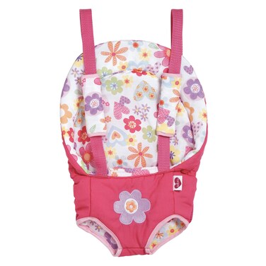 Adora Baby Doll Carrier with Adjustable Straps and Machine Washable Material, Fits Dolls &amp; Stuffed Animals Up to 20 inches, Birthday Gift For Ages 2+ - Pink Flower Power