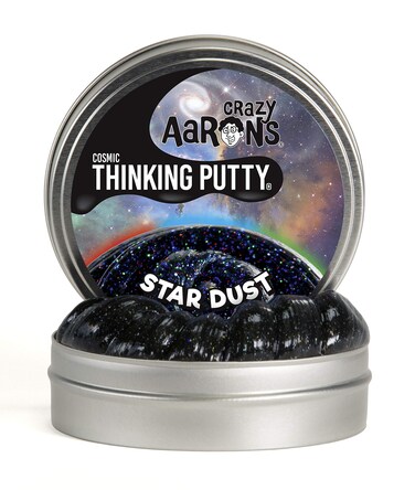 Crazy Aaron's Thinking Putty 4" Tin - Cosmic Star Dust - Multi-Color Sparkle Glow Putty, Soft Texture - Never Dries Out