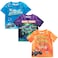 Monster Jam Megalodon El Toro Loco Grave Digger Monster Truck Toddler Boys 3 Pack T-Shirts Orange/Purple/Blue 5T