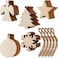 Tatuo 50 Pieces Christmas Wooden Ornaments Wood Snowflake Angel Star Christmas Tree Round Discs Decorations Hanging Embellishments with 50 Pieces Strings