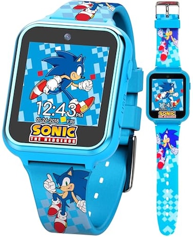SEGA Sonic the Hedgehog Educational Learning Touchscreen Smart Watch Toy for Boys, Girls, Toddlers - Selfie Cam, Learning Games, Alarm, Calculator, Pedometer (Model: SNC4055AZ)
