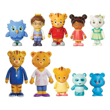 Daniel Tiger's Neighborhood Friends &amp; Family Figure Set (10 Pack) Includes: Daniel, Friends, Dad &amp; Mom Tiger, Tigey &amp; Exclusive Figure Pandy [Amazon Exclusive]