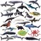 TOYMANY 24pcs Mini Ocean Animal Figurines: Realistic Cake Toppers with Sharks, Whales &amp; Octopus - Great for Kids' Parties, Gifts &amp; School Projects
