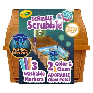 Crayola Scribble Scrubbie Pets Glow Ocean Playset, Toys for Boys &amp; Girls, Gifts for Kids, Ages 3, 4, 5, 6