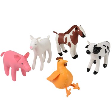 Cre8tive Minds Soft Farm Animals, Vinyl, w/Cow, Horse, Goat, Pig &amp; Chicken, Baby Toys, Toddler Toys, Gifts for Toddlers and Babies, 5-PC Set, All Ages