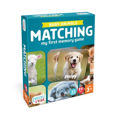 Chuckle &amp; Roar - Matching Game Baby Animals - Board Game for Kids 3 and up - Concentration Game for Toddlers - Preschool Game
