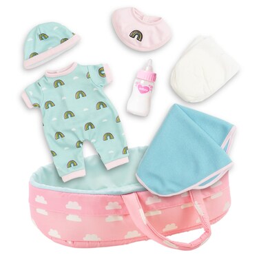 Adora Playtime Baby Essentials Rainbow Doll Accessories, 7-Piece Doll Playset Best for 13" Baby Dolls, Birthday Gift for Ages 3+