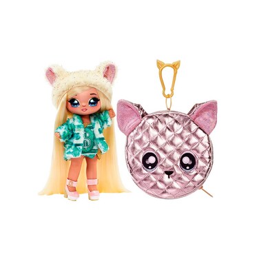 Na Na Na Surprise Glam Series Victoria Grand Fashion Doll and Metallic Chihuahua Purse, Blonde Hair, Cute Dog Ear Hat Outfit &amp; Accessories, 2-in-1 Kids Gift, Toy for Girls &amp; Boys Ages 5 6 7 8+ Years