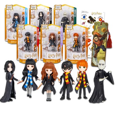 Harry Potter Figurines for Kids - Harry Potter Action Figure Set Bundle with 6 Harry Potter Mini Figurines Plus Stickers, More   Harry Potter Figures Collectibles