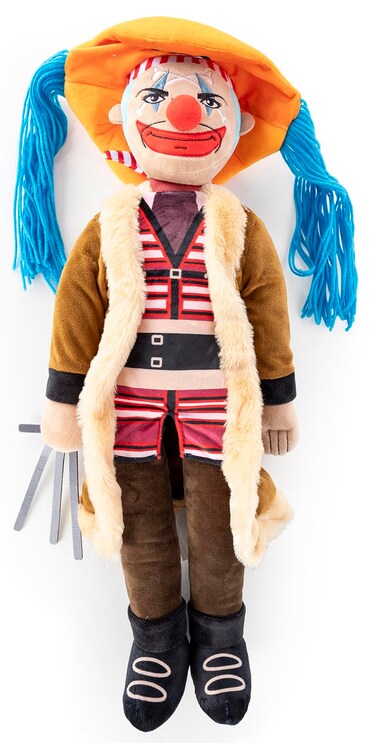 One Piece Buggy Plush Pillow Buddy - Super Soft Clown Character Pillow - Polyester Microfiber, 26 Inches