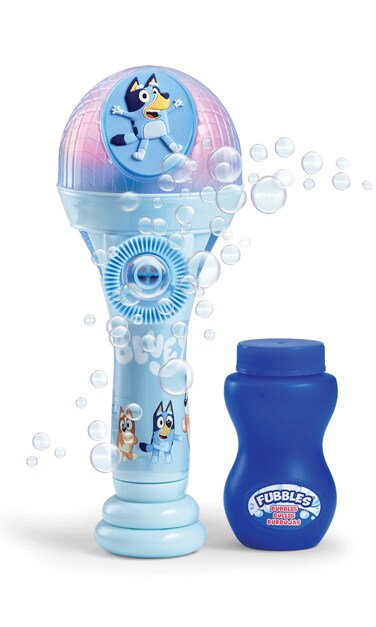 BLUEY Dance Mode Bubble Machine and Toy Microphone   Bluey Toy for Baby, Toddlers and Kids   Includes Bubble Solution