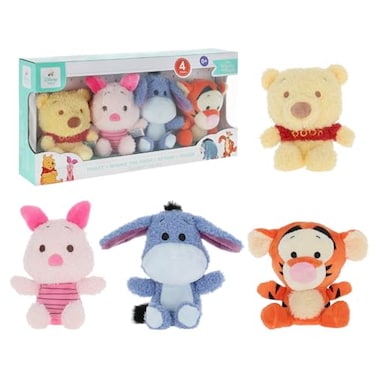 KIDS PREFERRED Disney Baby Winnie The Pooh 4 Piece Cuteeze Gift Set Plush Collector Set of Stuffed Animals, Winnie Piglet Eeyore &amp; Tigger Baby Toy