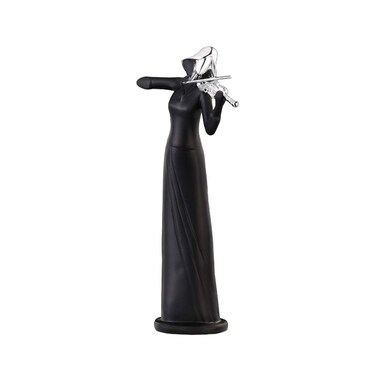 EXCEART 1pc Modern Sculpture Figurine Desktop Decoration Resin Music Figure Ornament Abstract Sculptures Music Note Figurine Statue Jazz Musical Notes Decorations Modern Art Player Man