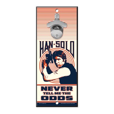 WinCraft Disney Star Wars Wood Sign Bottle Opener Han Solo