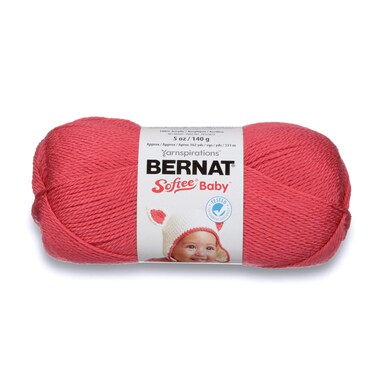 Bernat Softee Baby Yarn, 5 oz, Gauge 3 Light, Soft Red