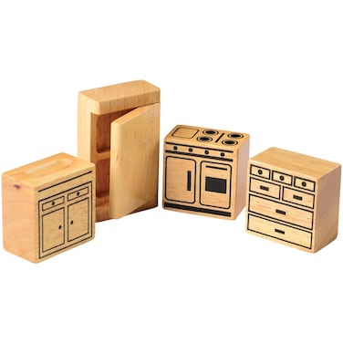 Marvel Kid's Hardwood Doll House Furniture - Kitchen