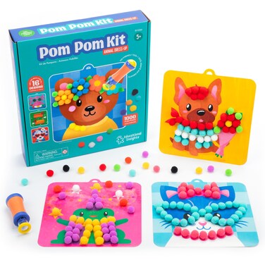 Educational Insights Pom Pom Kit - Arts and Crafts for Kids, Toddler Art Supplies, Toddler DIY Sensory Activity, Gift for Girls and Boys Ages 5+