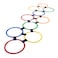 Hey! Play! Hopscotch Ring Game-10 Multi-Colored Plastic Rings and 15 Connectors for Indoor or Outdoor Use-Fun Creative Play Set for Girls and Boys